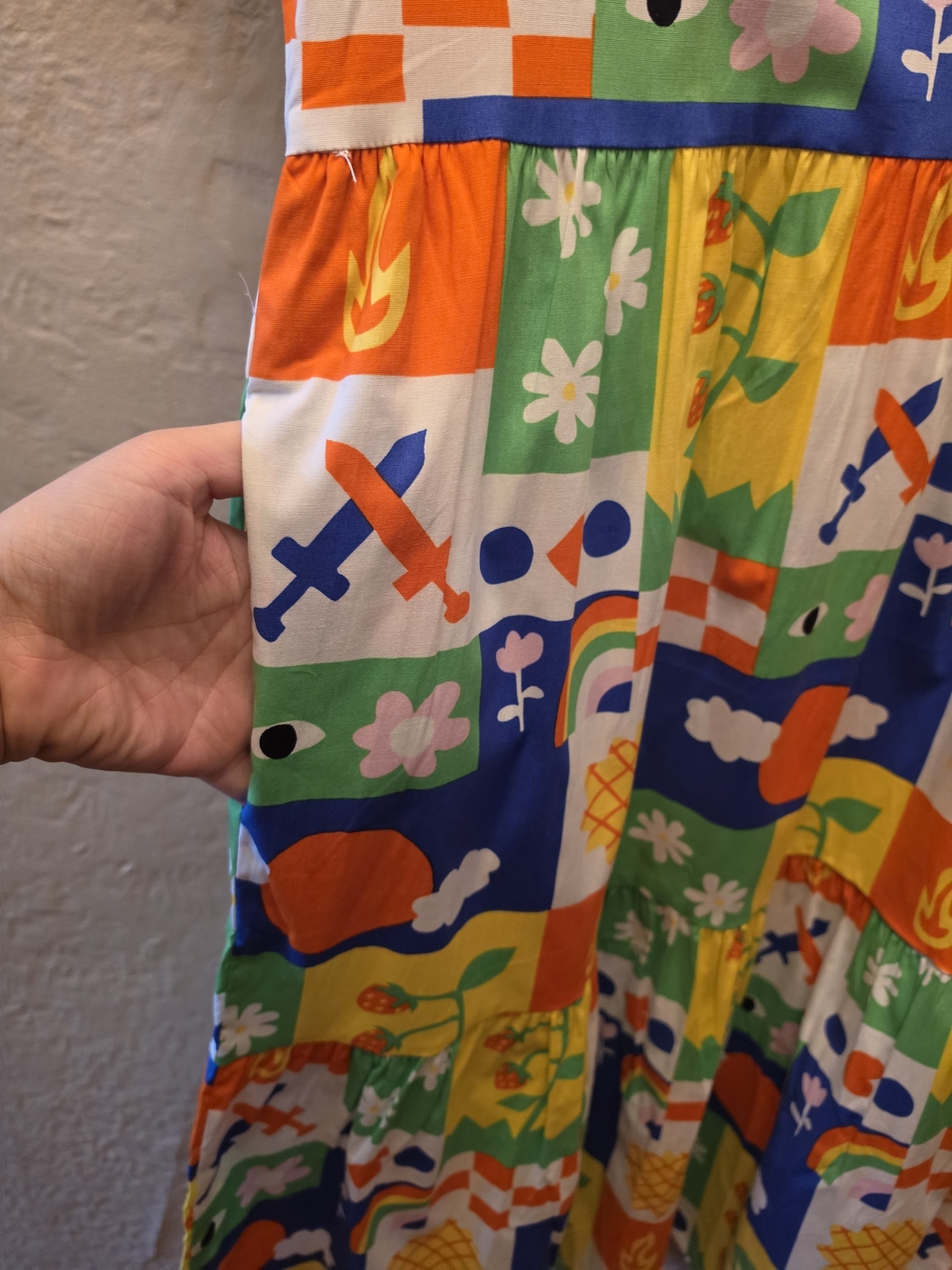 NWT Nooworks Frida Dress Ève Gentilhomme Colorful Patchwork Cotton Large - Picture 10 of 16